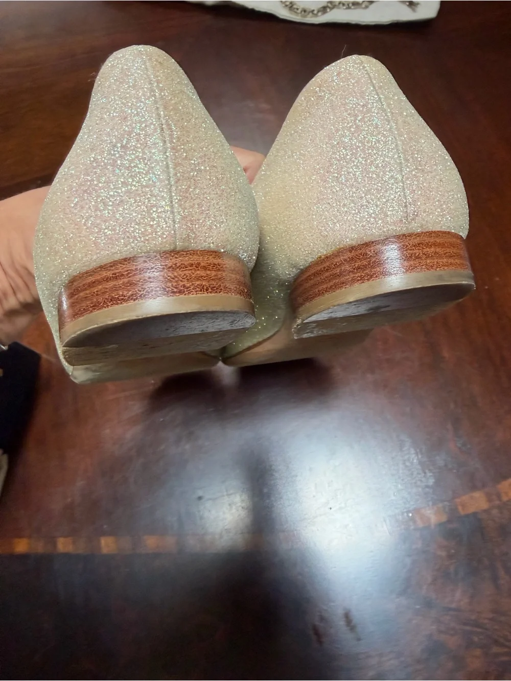 CHANEL Beige Floral Camellia Ballet Flats